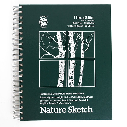 Pentalic, Green, Sketchbooks & Pads, Art & School, 11"x8.5", 130#, Nature, 50 sheet, 58827